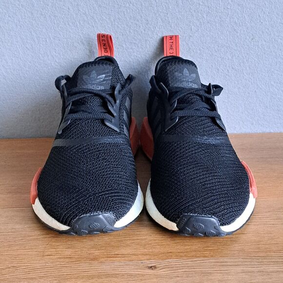 Adidas NMD R1 Men’s 11 Core Black Raw Amber Running Sneakers AQ0882 Shoes - Picture 2 of 12